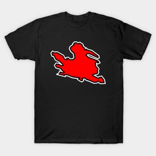 Mayne Island Silhouette in Solid Crimson Red - Simple Design - Mayne Island T-Shirt